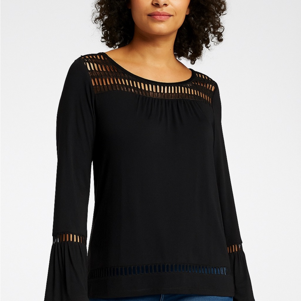 Cyrus Black Embellished Long Sleeve Blouse
